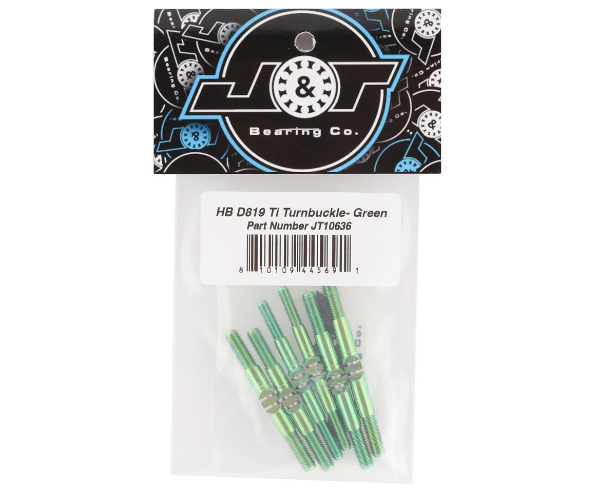 J&T Bearing Co. HB D819 Titanium "Milled" Turnbuckle Kit (Green)