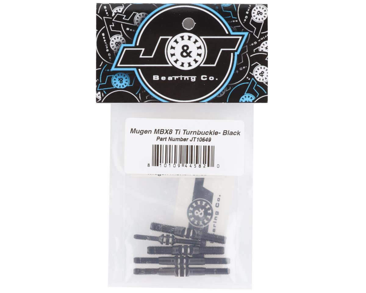 J&T Bearing Co. Mugen MBX8/MBX8R Titanium "Milled" Turnbuckle Kit (Black)