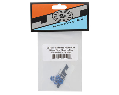 J&T Bearing Co. 4mm Machined Aluminum Wheel Nuts (Blue) (4)