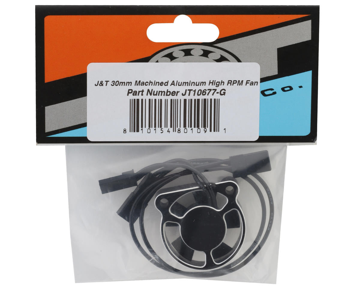 J&T Bearing Co. 30mm Machined Aluminum High RPM Fan (Black)