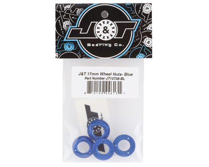 J&T Bearing Co. 17mm Wheel Nuts (Blue) (4)