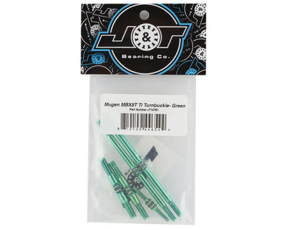 J&T Bearing Co. Mugen MBX8T/MBX8TR Titanium "Milled" Turnbuckle Kit (Green)