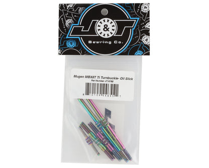 J&T Bearing Co. Mugen MBX8T/MBX8TR Titanium "Milled" Turnbuckle Kit (Oil Slick)