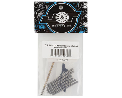 J&T Bearing Co. TLR 22 5.0 Titanium "Milled" XD Turnbuckle Kit (Natural)