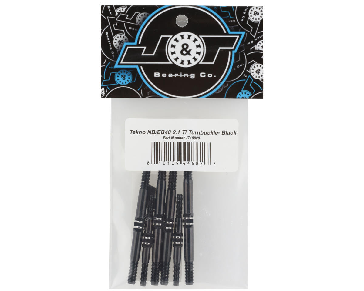 J&T Bearing Co. Tekno NB48 2.1/EB48 2.1 Titanium "Milled" Turnbuckle Kit (Black)