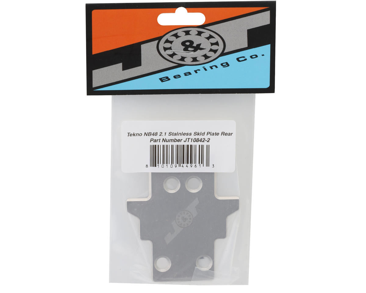 J&T Bearing Co. Tekno NB48/EB48 2.1/2.2 Stainless Steel Rear Skid Plate