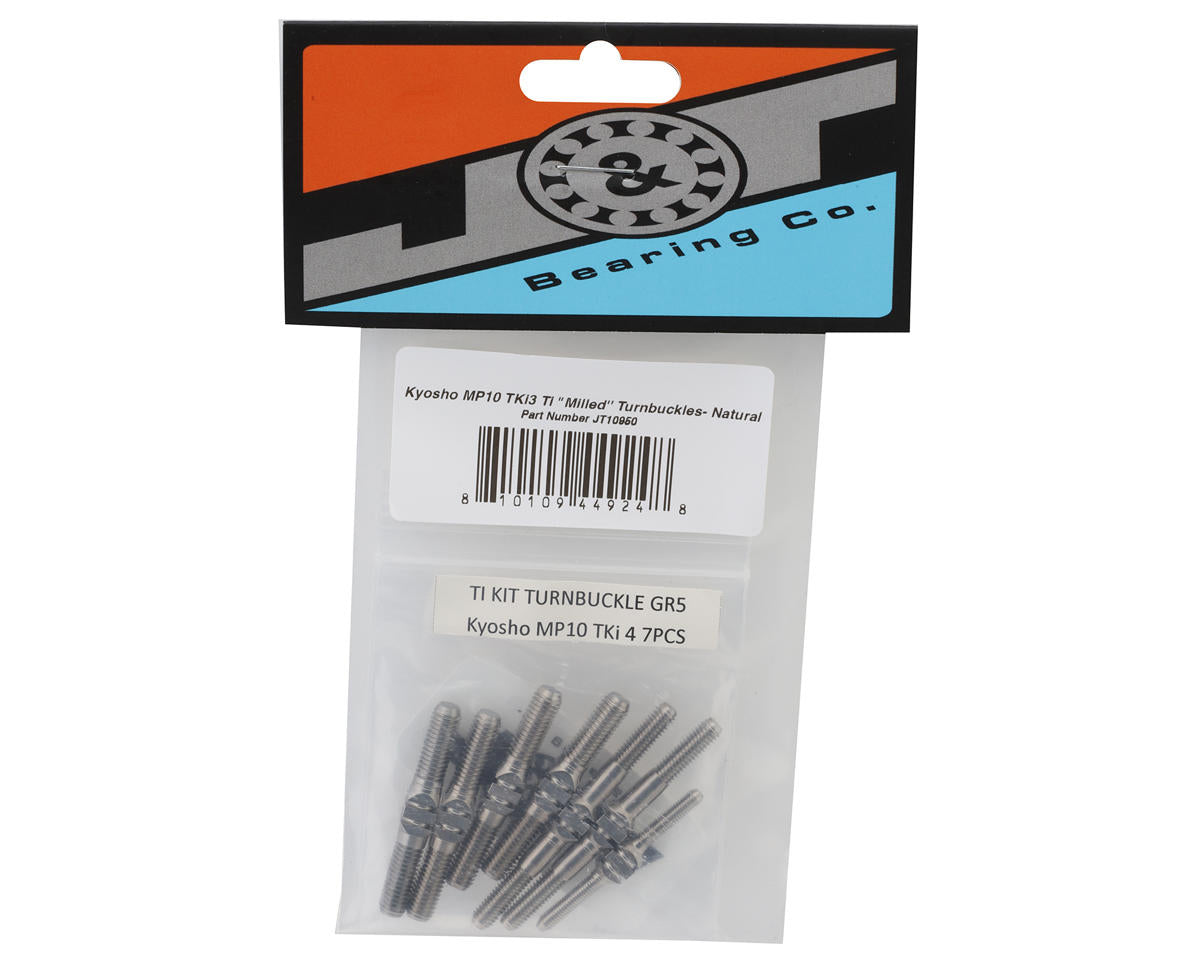 J&T Bearing Co. Kyosho MP10 TKi3 Titanium "Milled'' Turnbuckles (Natural)
