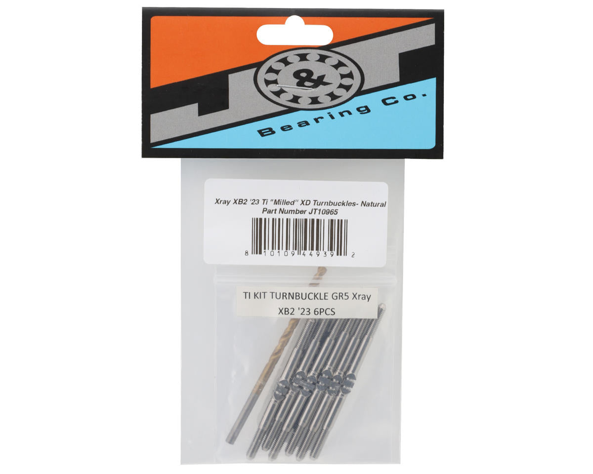 J&T Bearing Co. XRAY XB2 '23 Titanium "Milled'' XD Turnbuckles (Natural)