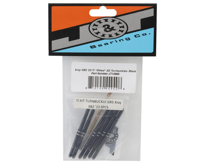 J&T Bearing Co. XRAY XB2 '23 Titanium "Milled'' XD Turnbuckles (Black)