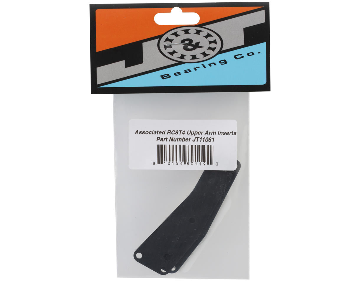 J&T Bearing Co. Associated RC8T4 Carbon Fiber Upper Arm Inserts (2)