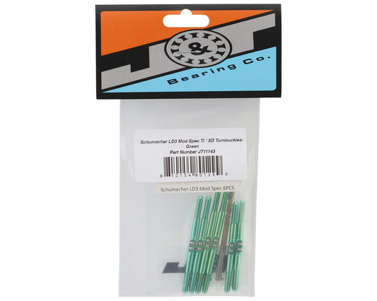 J&T Bearing Co. Schumacher LD3 Mod Spec Titanium "Milled'' XD Turnbuckles Set