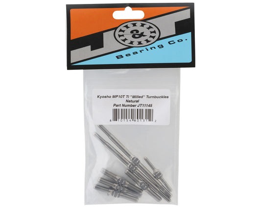 J&T Bearing Co. Kyosho MP10T Titanium "Milled'' XD Turnbuckles Set (Natural)