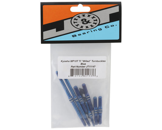 J&T Bearing Co. Kyosho MP10T Titanium "Milled'' XD Turnbuckles Set (Blue)