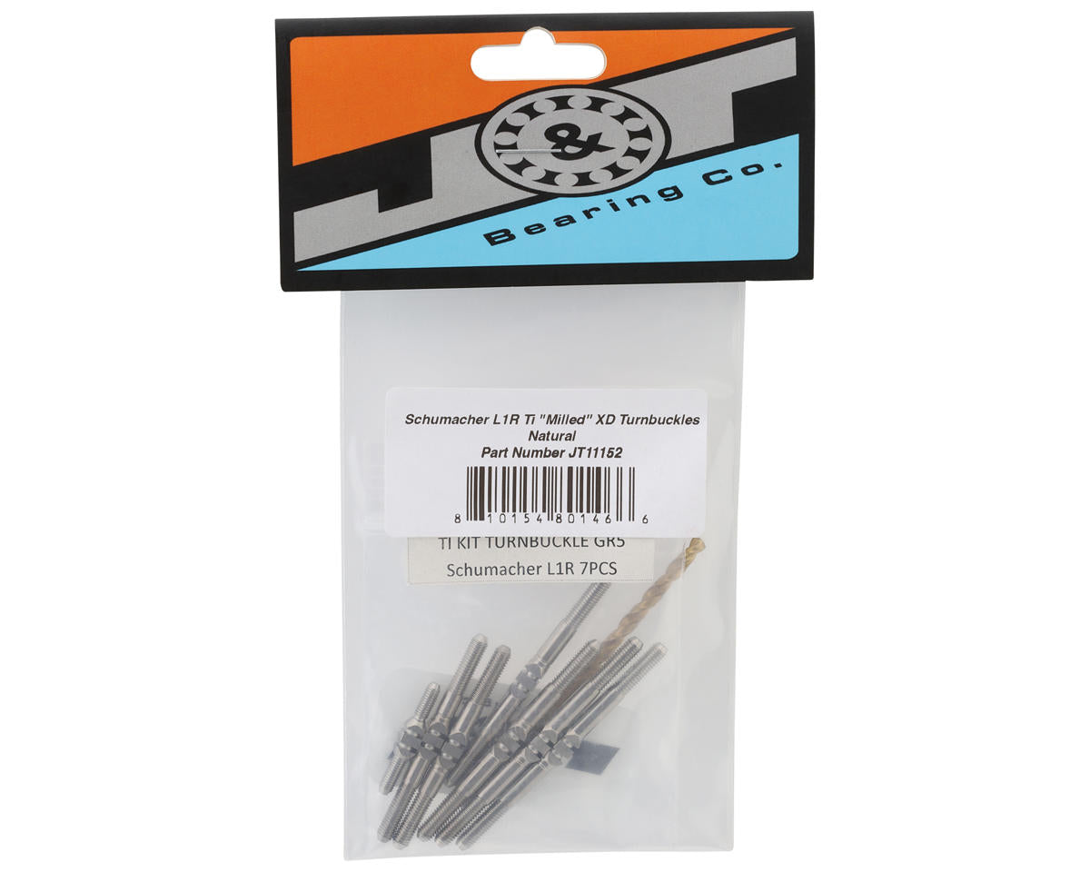 J&T Bearing Co. Schumacher L1R Titanium "Milled'' XD Turnbuckles Set (Natural)