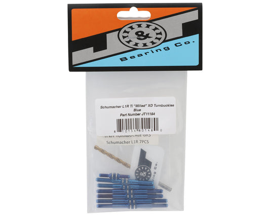 J&T Bearing Co. Schumacher L1R Titanium "Milled'' XD Turnbuckles Set (Blue)