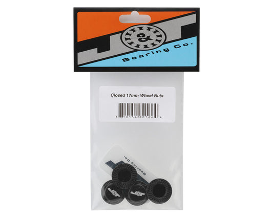 J&T Bearing Co. Aluminum 17mm Serrated Wheel Nuts (Black) (4)