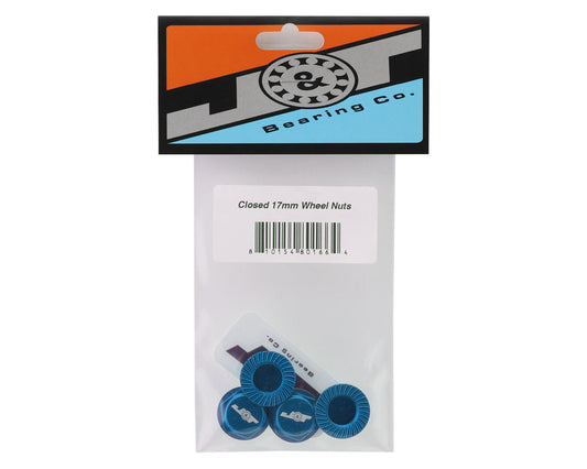 J&T Bearing Co. Aluminum 17mm Serrated Wheel Nuts (Light Blue) (4)