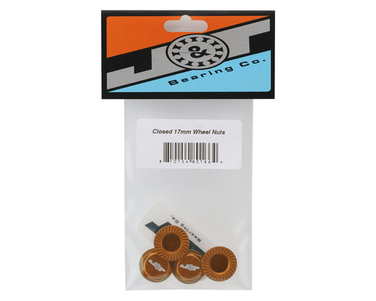 J&T Bearing Co. Aluminum 17mm Serrated Wheel Nuts (Orange) (4)