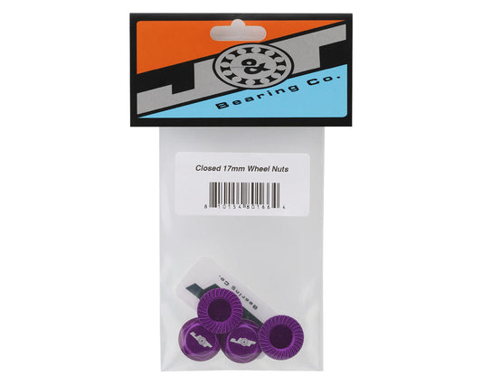 J&T Bearing Co. Aluminum 17mm Serrated Wheel Nuts (Purple) (4)