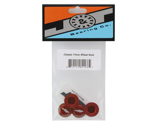 J&T Bearing Co. Aluminum 17mm Serrated Wheel Nuts (Red) (4)