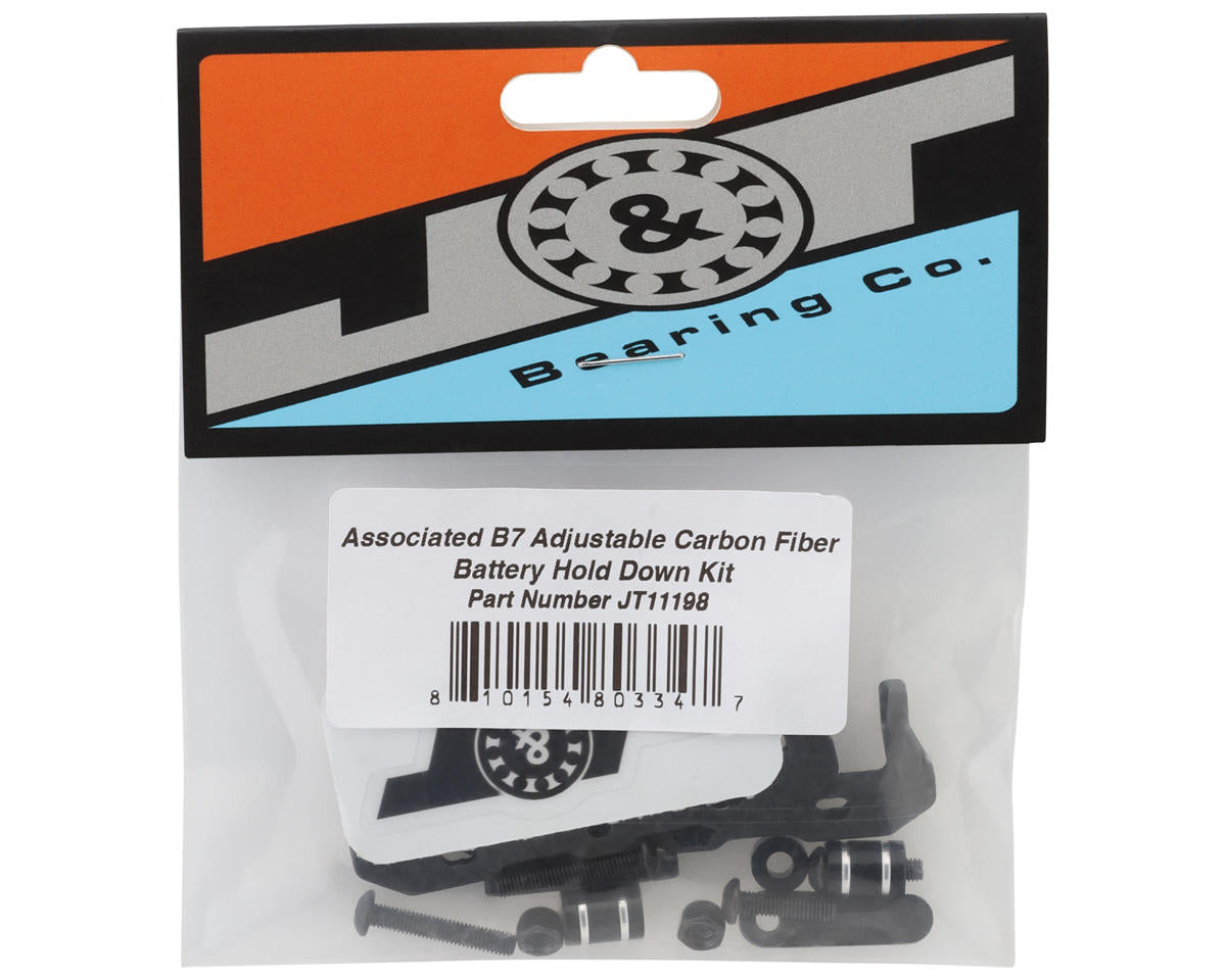 J&T Bearing Co. Associated B7 Adjustable Carbon Fiber Battery Hold Down Kit