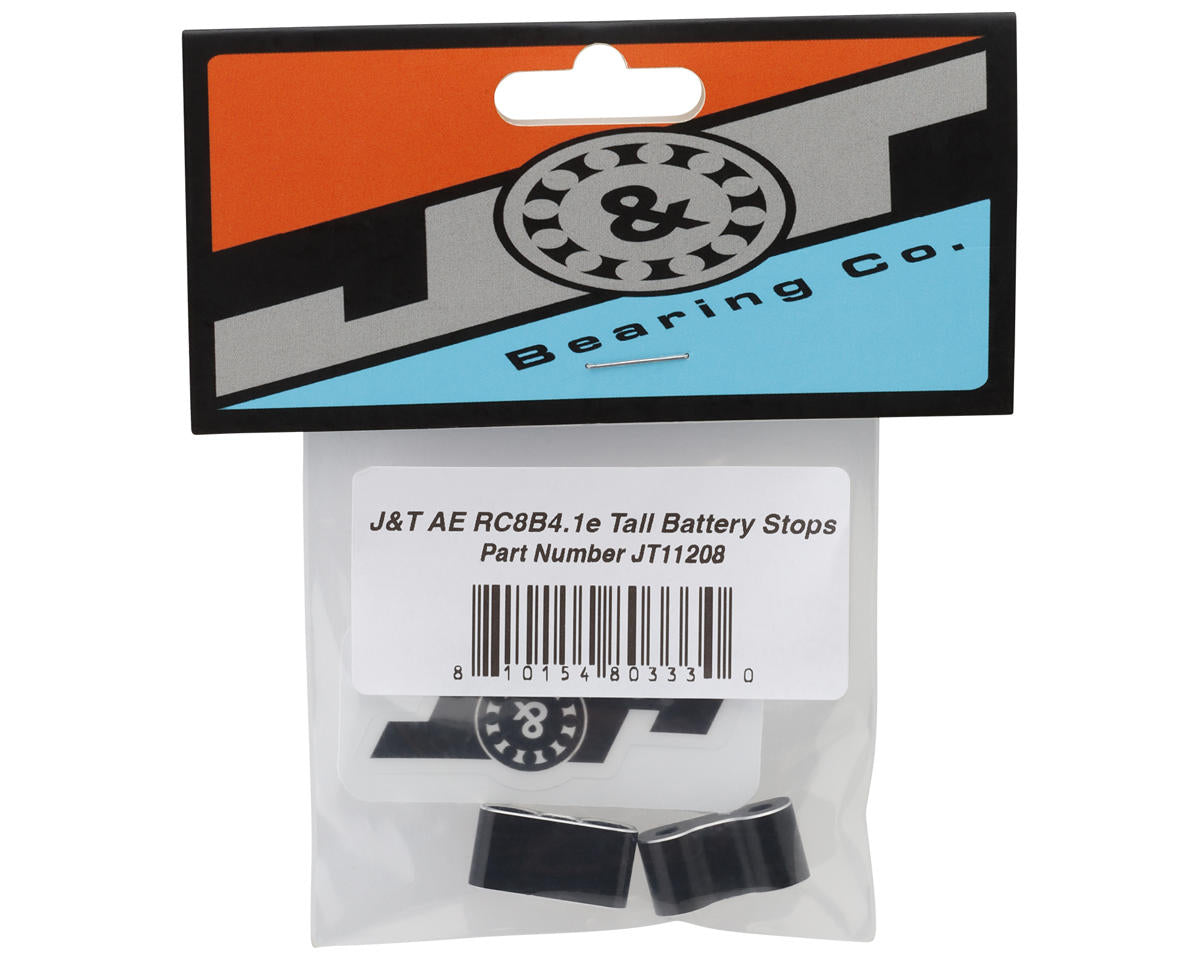 J&T Bearing Co. AE RC8B4.1e Aluminum Tall Battery Stops (2)
