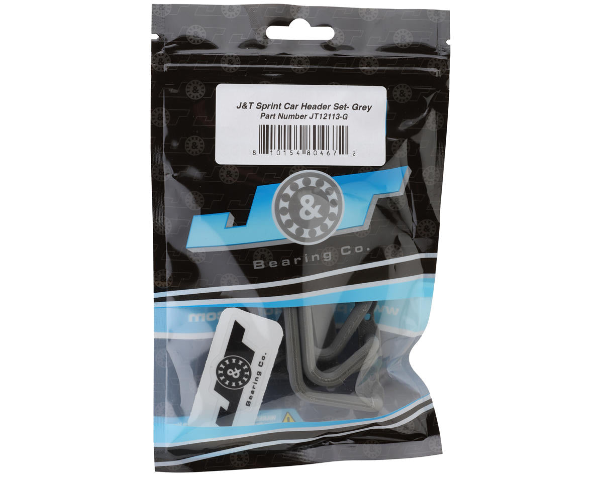 J&T Bearing Co. Plastic Sprint Car Header Set (Grey) (2)