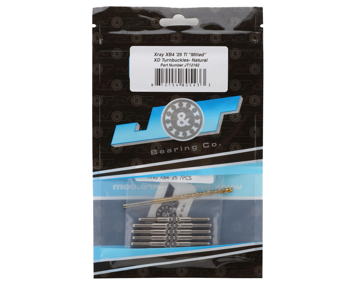 J&T Bearing Co. XRAY XB4 '25 Titanium "Milled'' XD Turnbuckles (Natural)