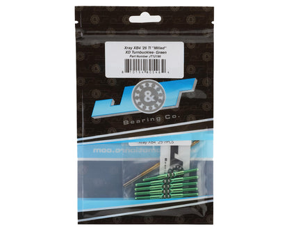 J&T Bearing Co. XRAY XB4 '25 Titanium "Milled'' XD Turnbuckles (Green)