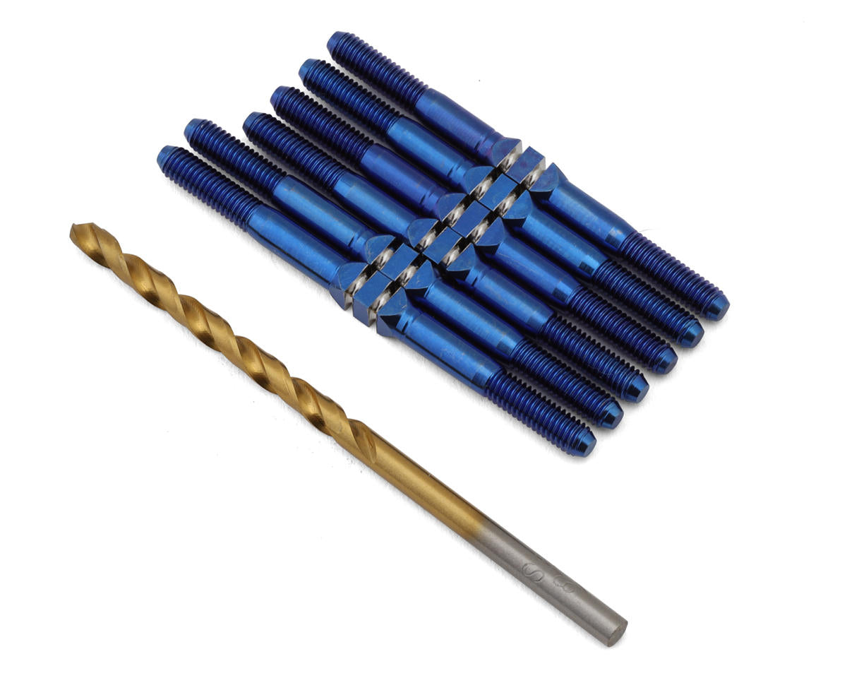 J&T Bearing Co. TLR 22X Titanium "Milled'' XD Turnbuckles (Blue)