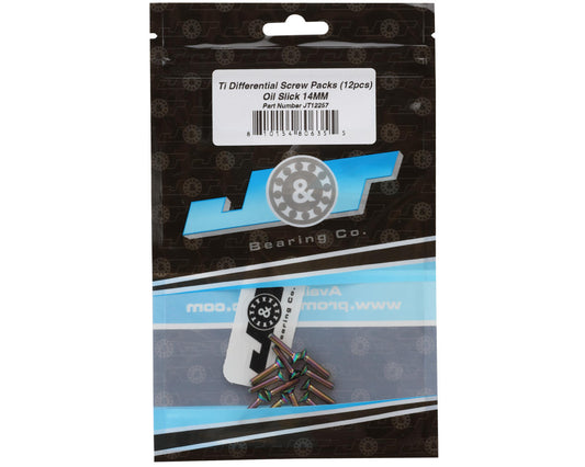 J&T Bearing Co. 3mm Titanium Differential Flat Head Screws (Oil Slick) (12)