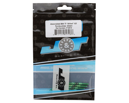 J&T Bearing Co. Associated B84 Titanium "Milled'' XD Turnbuckles (Green)