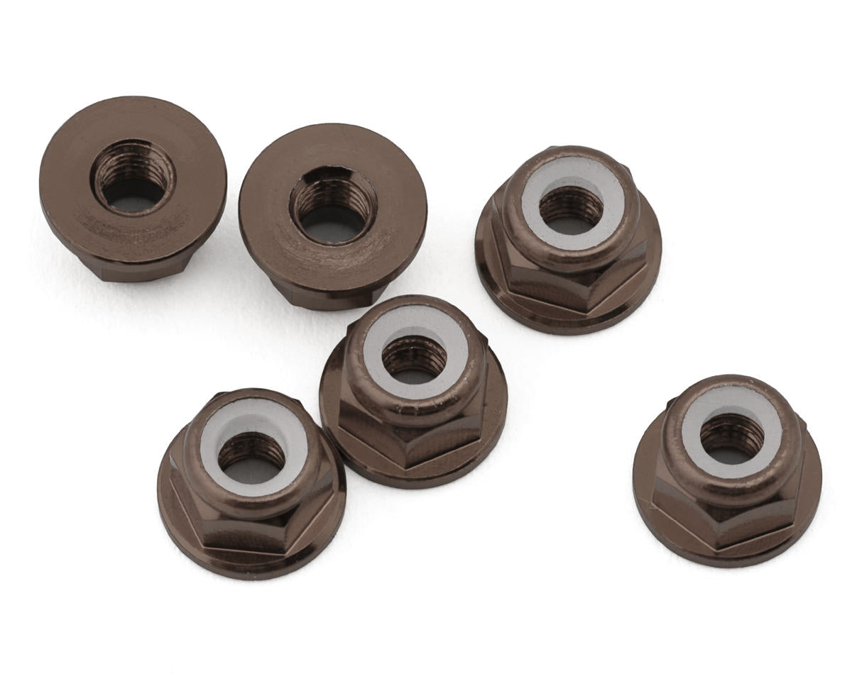 J&T Bearing Co. 3mm 7075 Aluminum Flange Lock Nuts (Grey) (6)