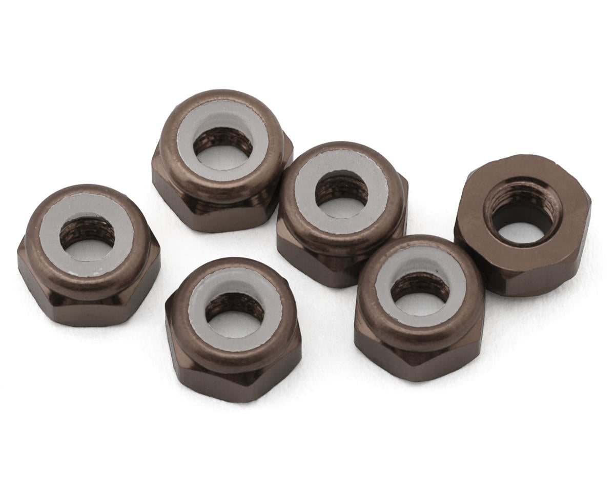 J&T Bearing Co. 3mm 7075 Aluminum Lock Nuts (Grey) (6)