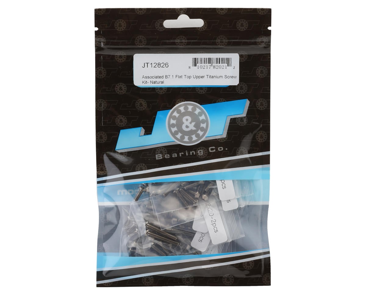 J&T Bearing Co. Team Associated RC10B7.1 Flat Top Upper Titanium Screws Kit