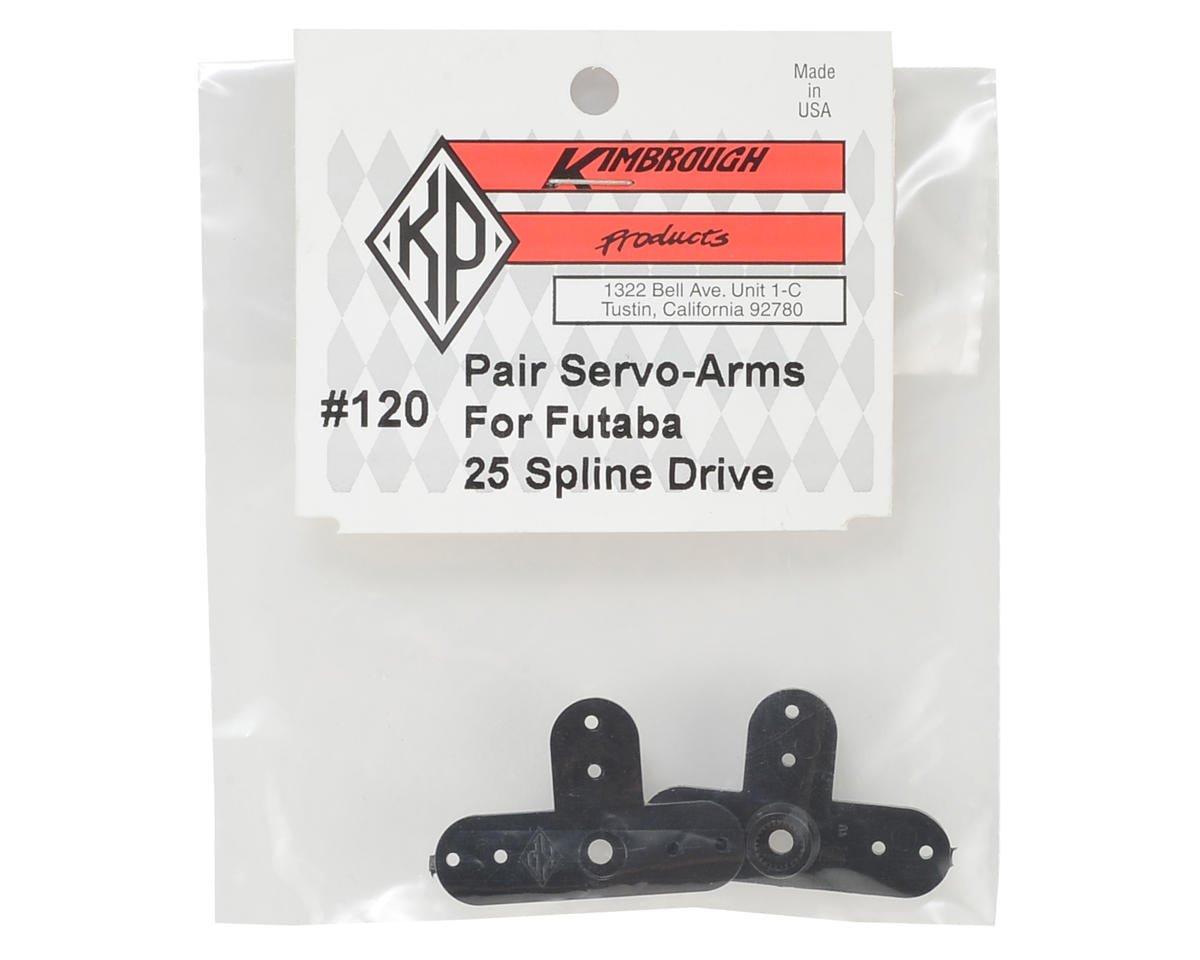 Kimbrough 25 Spline Servo Arms for Futaba/Thunder Tiger Servos (2)