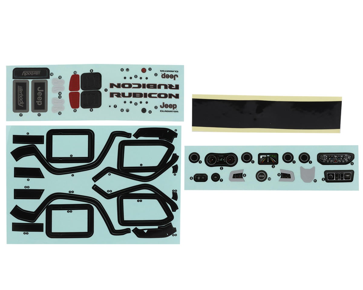 Killerbody Jeep Gladiator Rubicon 1/10 Rock Crawler Hard Body Kit (White)