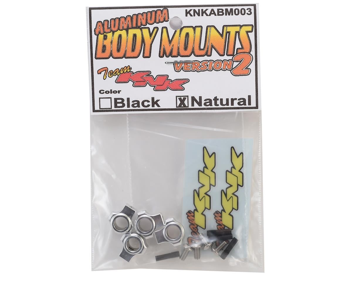 Team KNK Version 2 Aluminum Body Mounts w/Screw Pins (Silver)