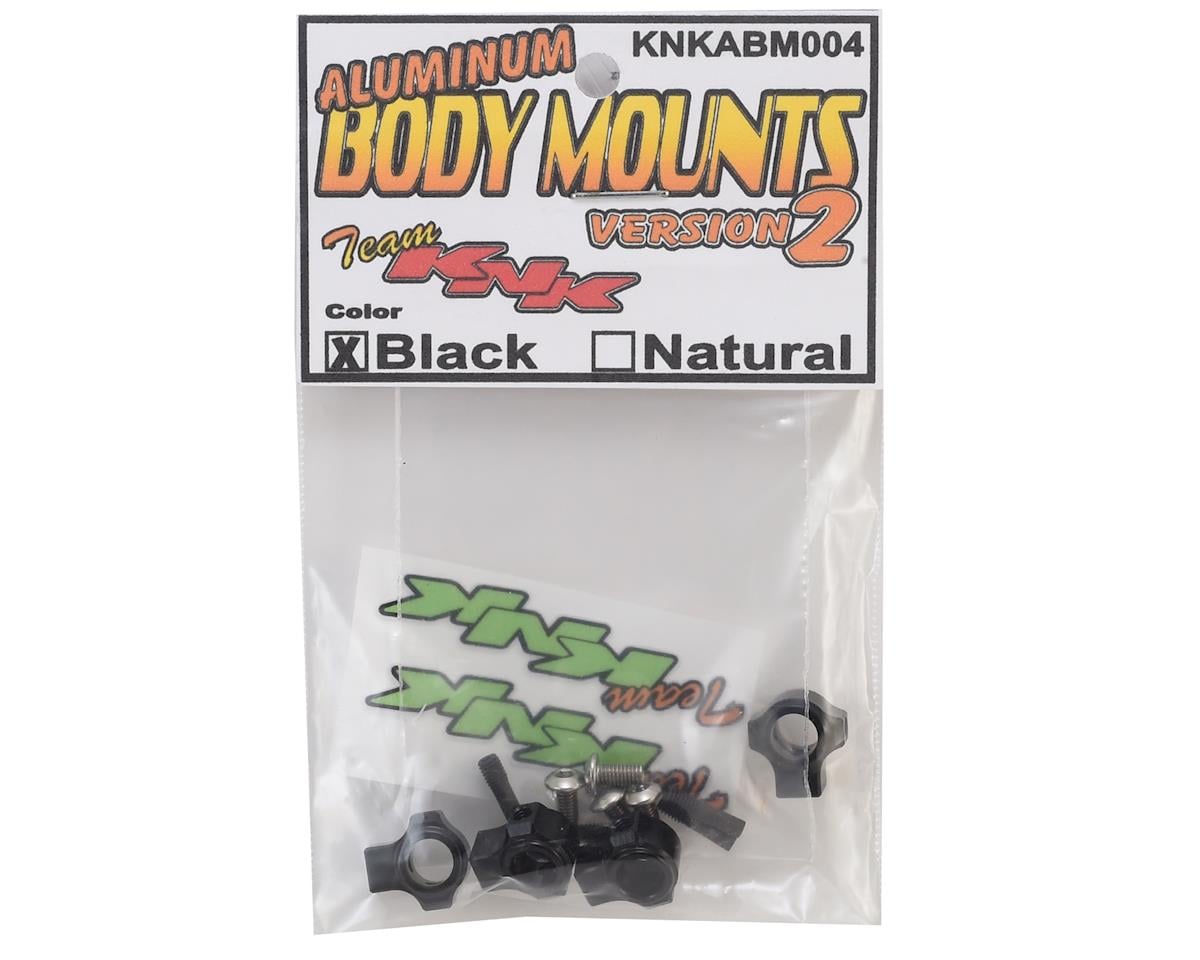 Team KNK Version 2 Aluminum Body Mounts w/Screw Pins (Black)