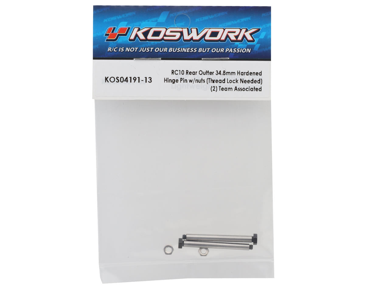 Koswork RC10 34.8mm Hardened Steel Rear Outer Hinge Pin (2)