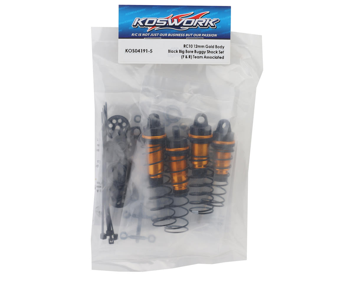 Koswork Team Associated RC10 Aluminum 12mm Big Bore Shocks Set (Bronze/Black)
