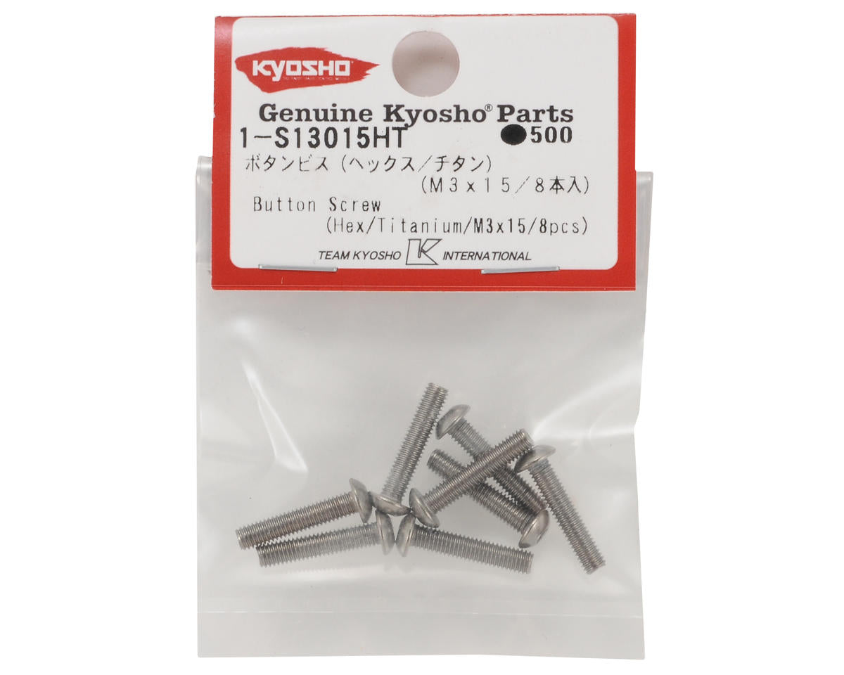 Kyosho 3x15mm Titanium Button Head Hex Screw (8)