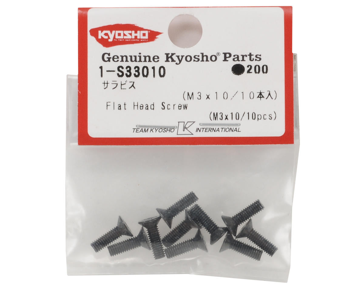 Kyosho 3x10mm Flat Head Phillips Screw (10)