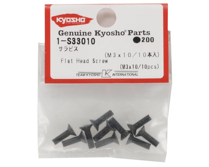 Kyosho 3x10mm Flat Head Phillips Screw (10)