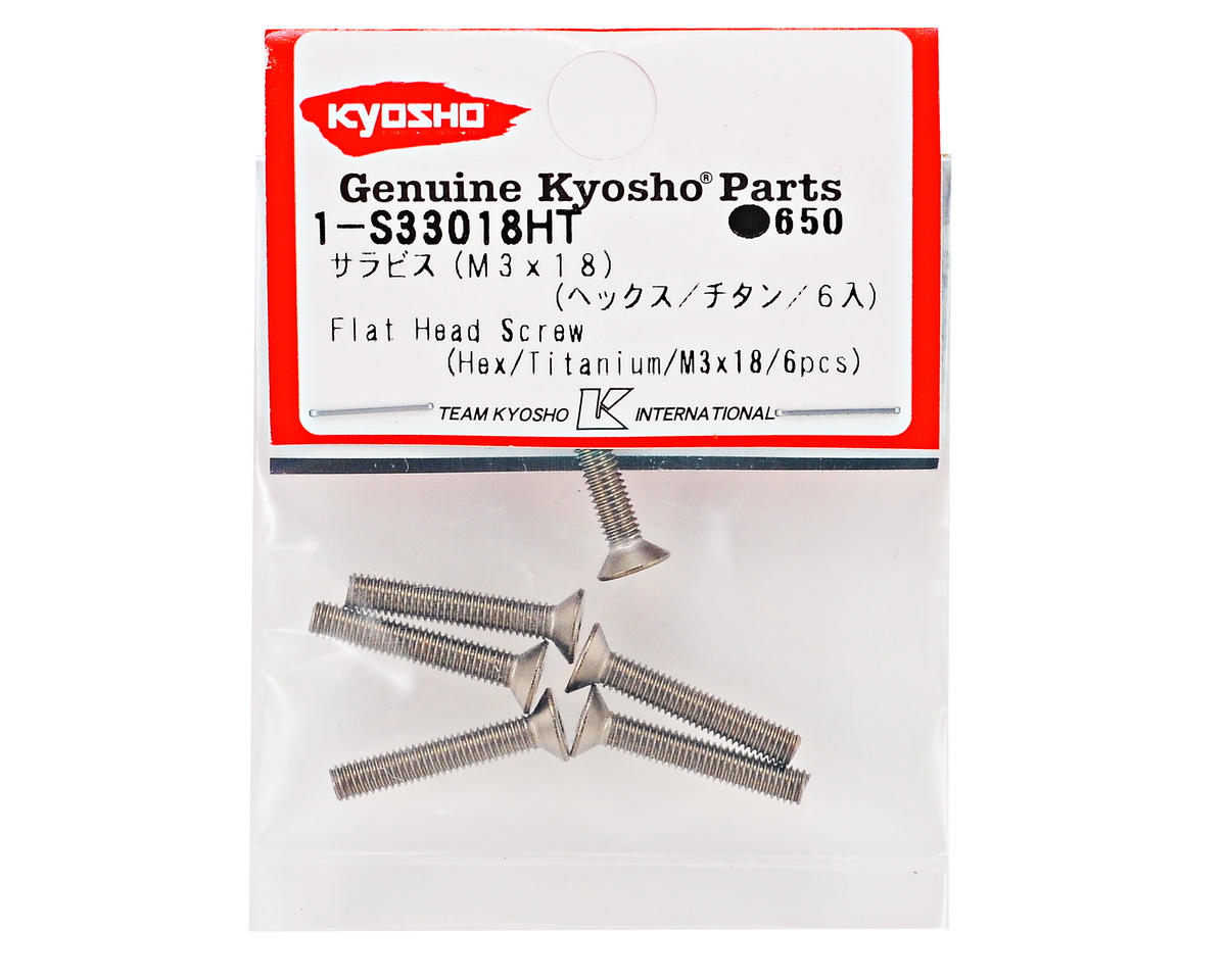 Kyosho 3x18mm Titanium Flat Head Hex Screw (6)