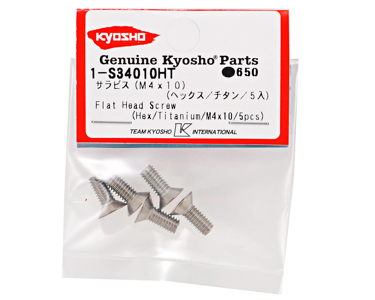Kyosho 4x10mm Titanium Flat Head Hex Screw (5)