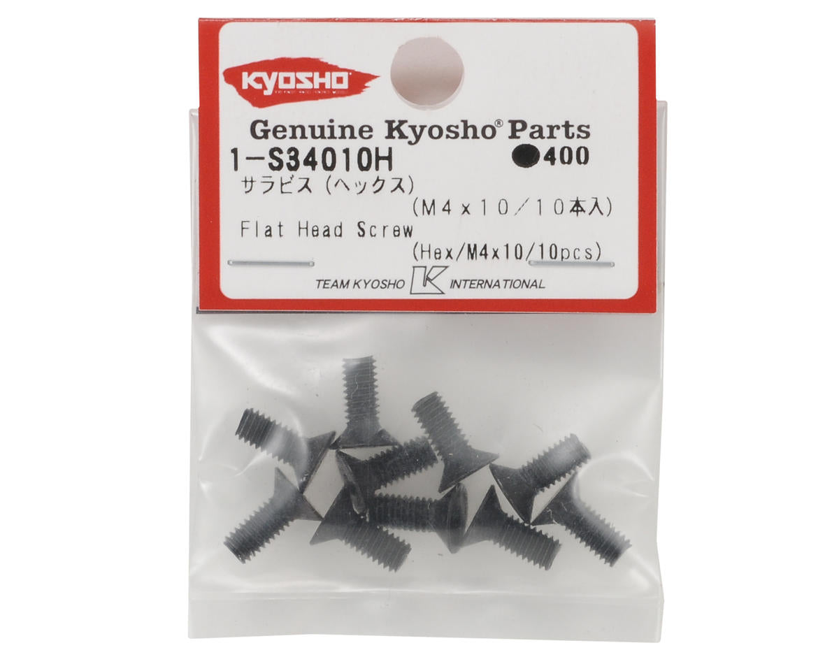 Kyosho 4x10mm Flat Head Hex Screw (10)
