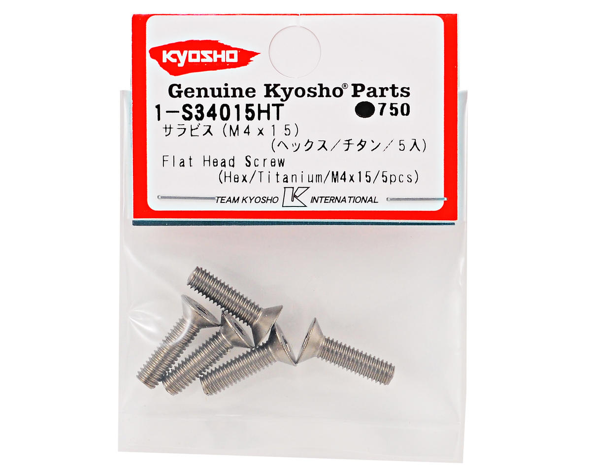 Kyosho 4x15mm Titanium Flat Head Hex Screw (5)