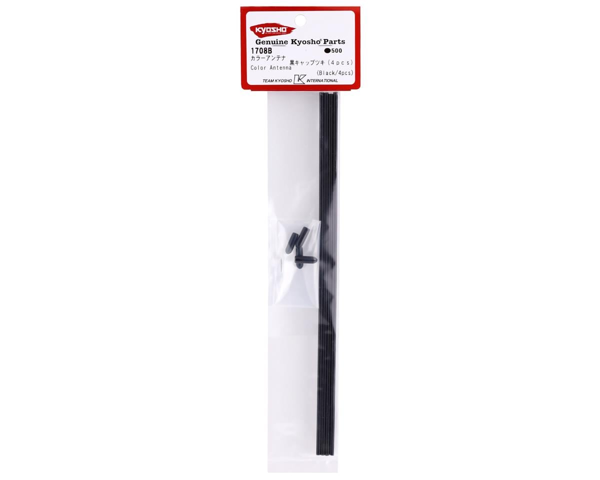 Kyosho Antenna Tubes & Antenna Caps (Black) (4)