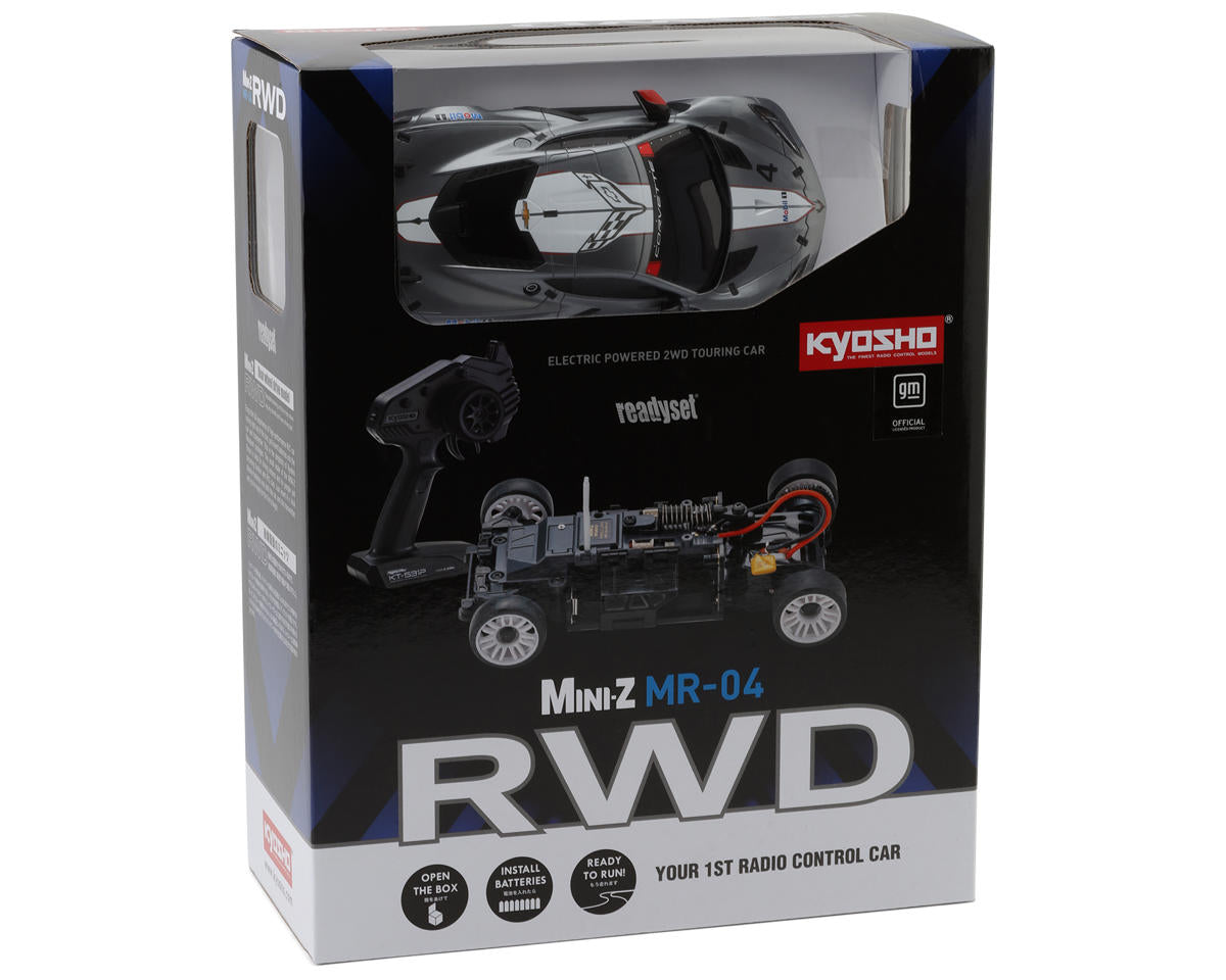 Kyosho MR-04 Mini-Z RWD ReadySet w/Chevrolet Corvette C8.R Body (Gunmetal/White)